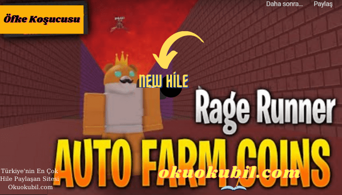 Roblox Rage Runner Öfke Koşucusu Auto Farm Coins