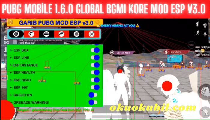 Pubg Mobile 1.6.0 GLOBAL BGMI KORE Mod ESP V3.0