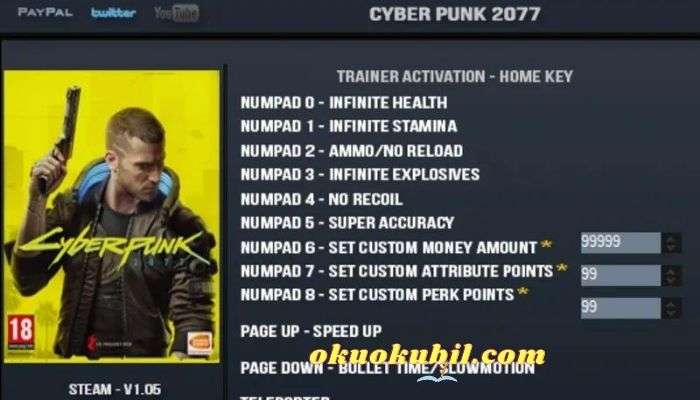 Cyberpunk 2077 1.6 Cephane Hileli +17 Trainer İndir