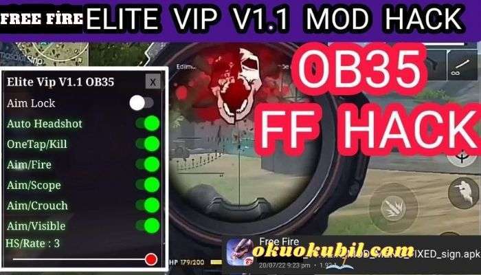 Free Fire Elite Vip v1.1 OB35 Mod Menü Esp İndir