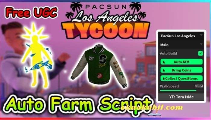Roblox PacSun Los Angeles Tycoon Farm Hileli Script